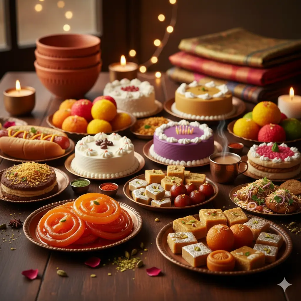 Chaat and Indian street food snacks at Manohar Vegetarian Bakery in Edmonton, AB
